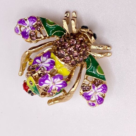 Joan Rivers Purple Orchid Bee Pin - Picture 2 of 8